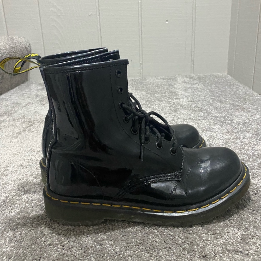 Black shiny doc martens. Great shape. Barely worn